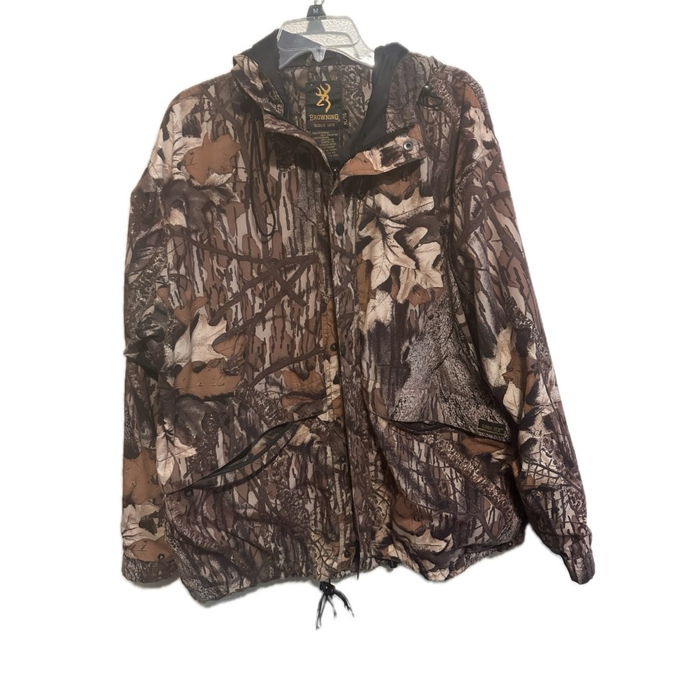Browning Camo Hunting Jacket Men’s XL Hooded Lightweight